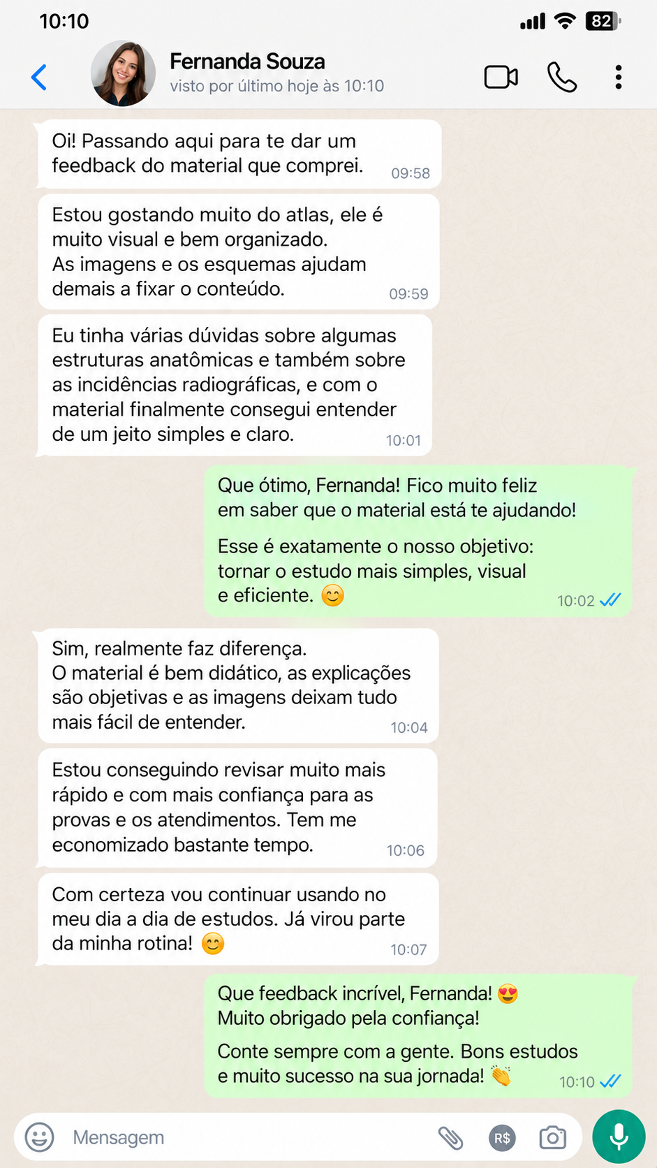 Depoimento de Juliana Martins no WhatsApp